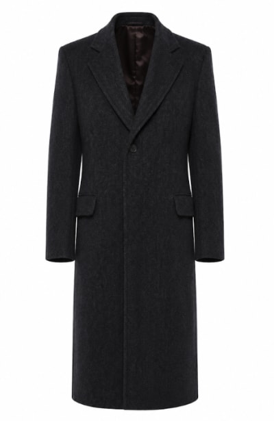 Tweed Pattern Wool Coat
