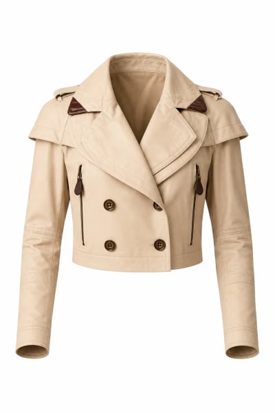 Burberry Cropped Cotton Trench Jacket