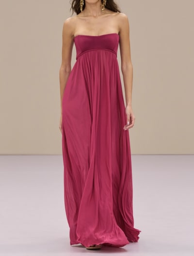 Zimmermann Strapless Gathered Jersey Gown