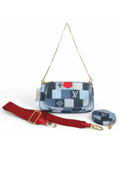 Louis Vuitton Multi Pochette Accessoires in Monogram Denim Patchwork Rare