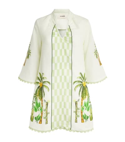 Palm Tie Mini Dress
