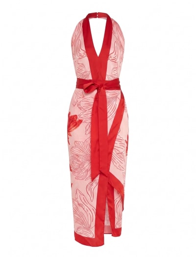 Halter Scarf Wrap Dress