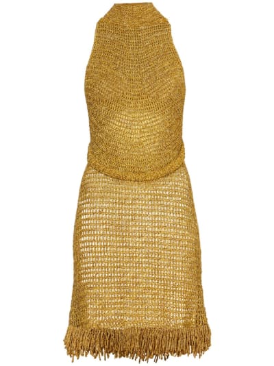 Proenza Schouler Gold Crochet Mini