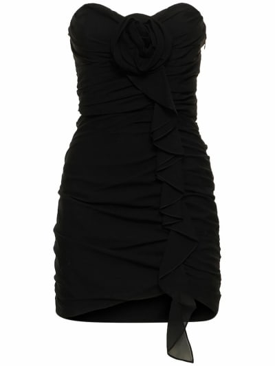 ALESSANDRA RICH - Silk Georgette Bustier Mini Dress 