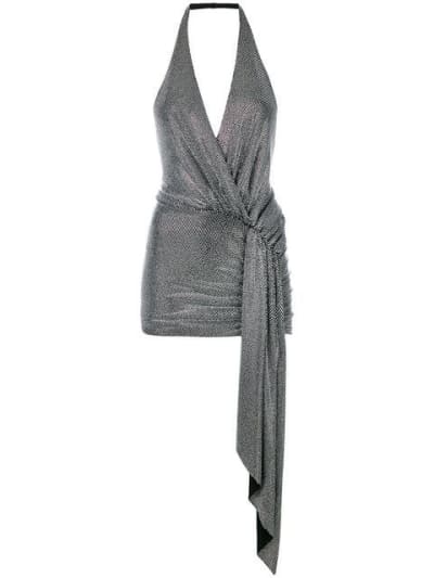 Alexander Vauthier Silver Macro Crystal Mini Dress
