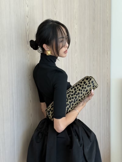 Kye Leopard-Print Calf Hair Clutch