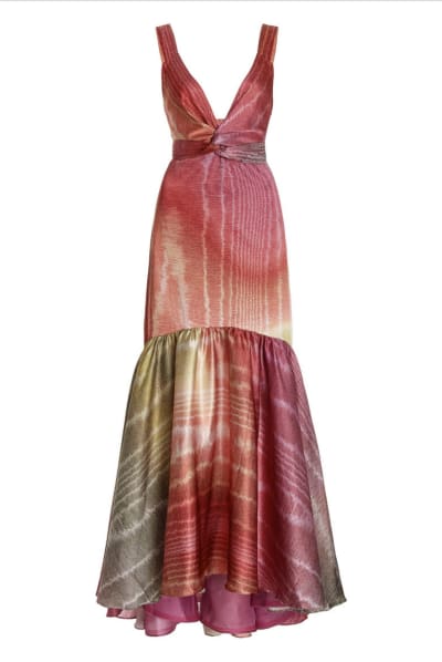 Fiabe Gathered Silk Mermaid Gown