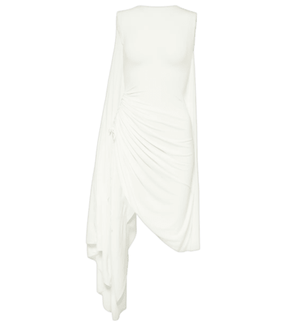 Cape Asymmetric Draped Mini Dress