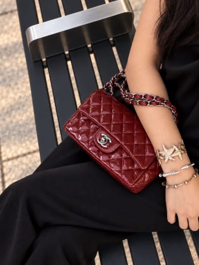 Burgundy Patent Small Classic Flap