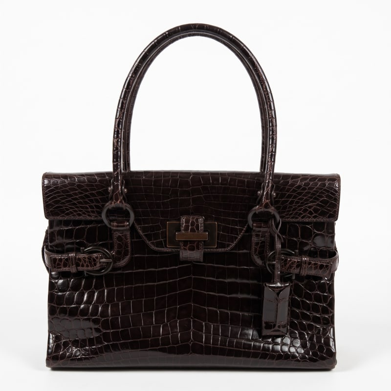 Ferragamo Crocodile Top Handle Bag, image 1 of 2