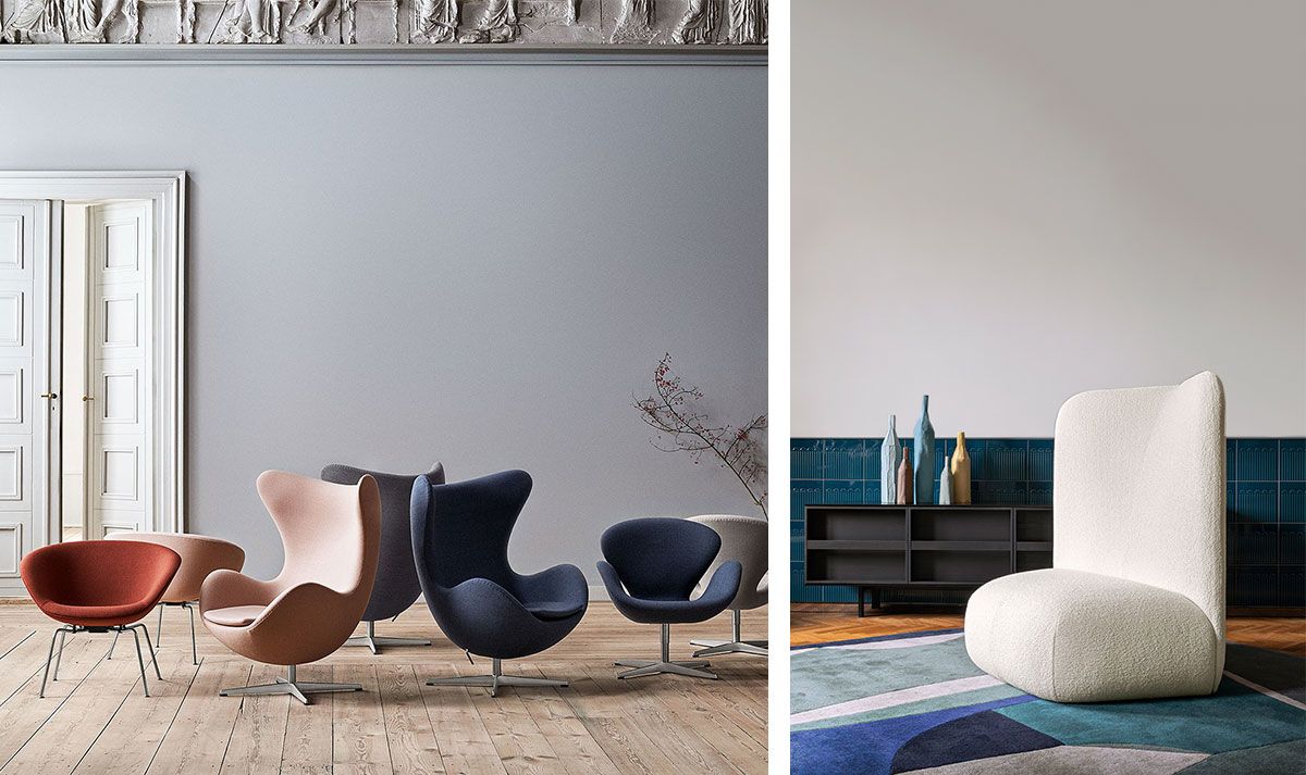 Poltrona Egg by Fritz Hansen & Poltrona Botera by Miniforms