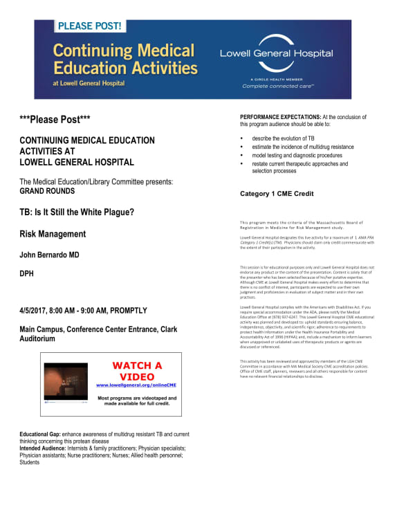 Cme Lowell General Hospital