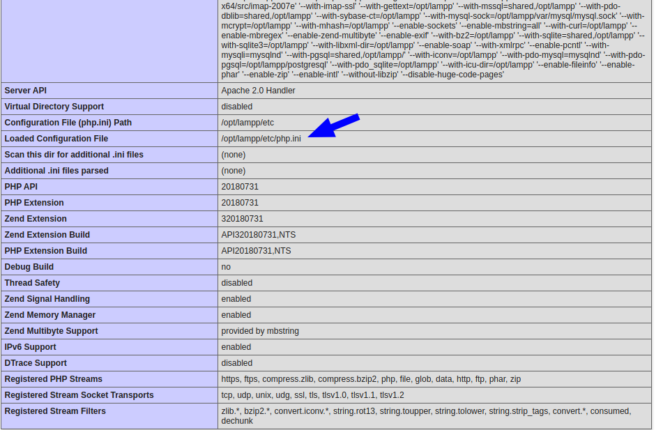 cari file config php.ini