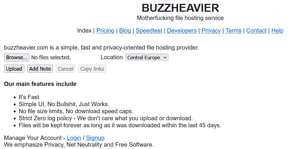 Screenshot web buzzheavier.com
