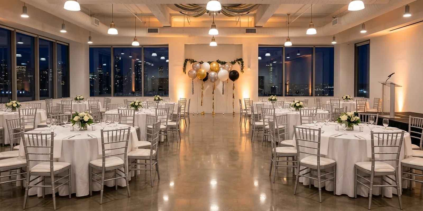 Event space cleaned after a party