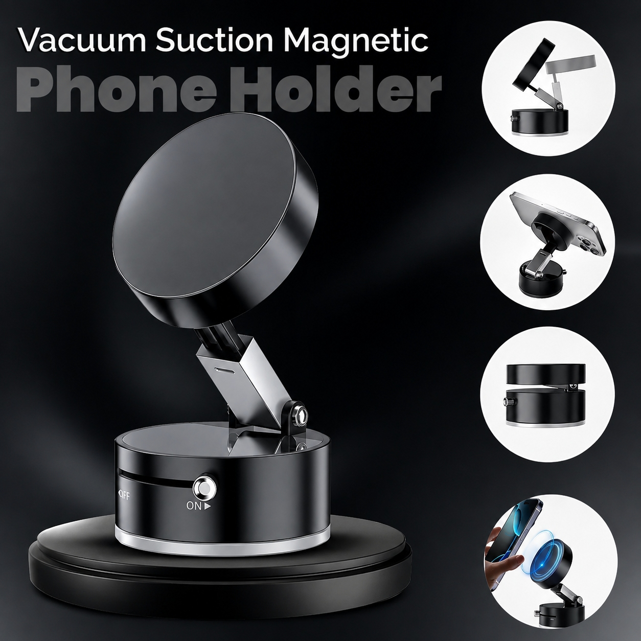 Vacuum Magnetic Phone Holder for Car