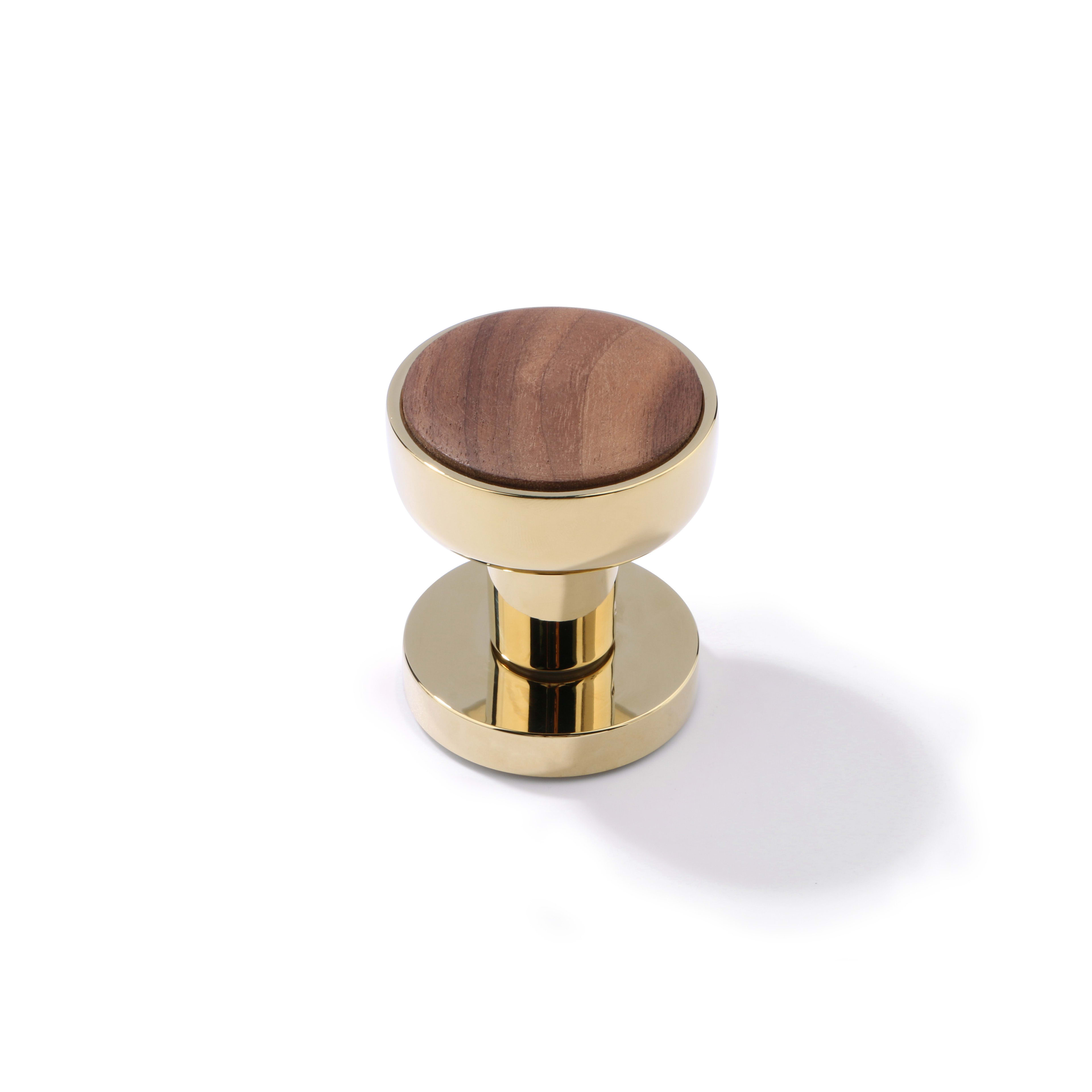 Poignée Laurette noyer, contour doré