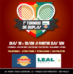 I - Torneio de Duplas Doubler R e Leal Tênis / 2018