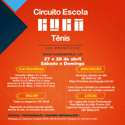 Circuito Escola Guga Tênis Sul Brasileiro Etapa Florianópolis - Laranja C - Mista 8 a 10 anos