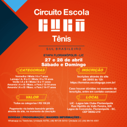 Circuito Escola Guga Tênis Sul Brasileiro Etapa Florianópolis - Amarela A - Masculina 12 a 15 anos