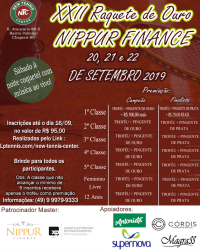 XXII Raquete de Ouro NIPPUR FINANCE - Primeira Classe Masculino