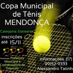 COPA MUNICIPAL DE TÊNIS - MENDONÇA 2019 - ESTREANTE