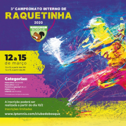 3 ° Torneio Interno de Raquetinha - Feminino B/C