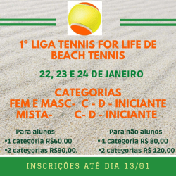 1° ETAPA LIGA TENNIS FOR LIFE DE BEACH TENNIS 2021