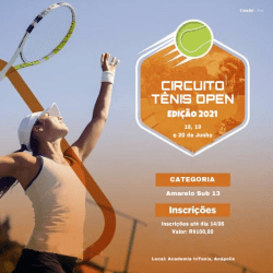 Circuito tênis open edição 2021