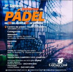 9° Torneio Interno de Pádel do Clube Comercial - FEMININO B