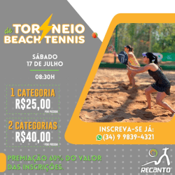 Torneio Relâmpago - BEACH TENNIS - Feminina B