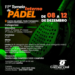 11 TORNEIO INTERNO DE PADEL - 2 CLASSE