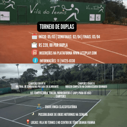 1. Torneio Aberto de Duplas Vila do Tennis / 2022 - Chave Classificatoria No-AD