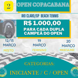 2º OPEN COPACABANA - Rio Claro/SP - FEMININO OPEN