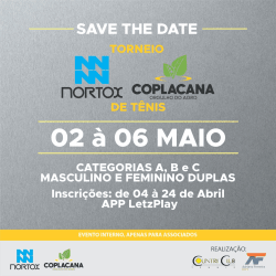 Torneio Nortox Coplacana de Tênis - Masculino A