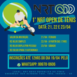 I NRT OPEN DE TÊNIS - LIVRE A