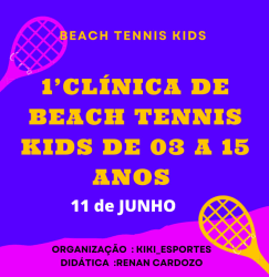 CLINICA KIDS DE BEACH TENNIS  - idade de 12 a 15 anos (11h)