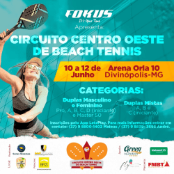 FMBT25 - Circuito Centro Oeste de Beach Tennis - 1a Etapa / Divinópolis  - Dupla Feminina B