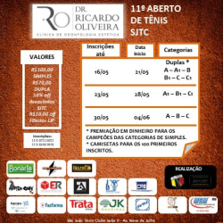 11º Aberto de Tênis Dr. Ricardo Oliveira - SJTC - DUPLA  B1