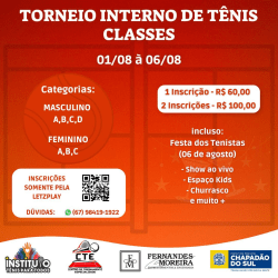 Torneio Interno de Tênis - Classes - Categoria "B" Masculino 