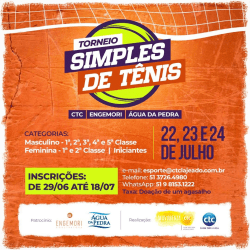 Torneio Interno de Simples CTC/Engemori/Água da Pedra 2022 - 1ª Classe Masculina