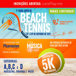 1ª MEGA OPEN DE BEACH TENNIS - APRESENTADO POR PHARMATON - Masculino B