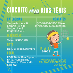 Circuito MVB Kids de Tênis. 2° Etapa. - Vermelho B