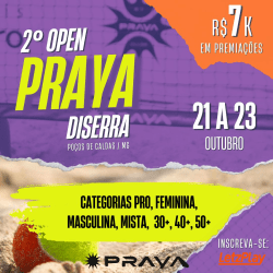 2º Open PRAYA Beach Tennis - Poços de Caldas | MG - Masculino PRO/A