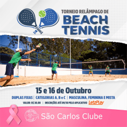 Torneio Relâmpago de Beach Tennis do São Carlos Clube ❌ (SOMENTE PARA SÓCIOS)❌ - Categoria Mista C (INICIANTE)