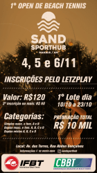 CBBT100 - 1º Open de Beach Tennis  SAND SPORTHUB - Dupla Mista B