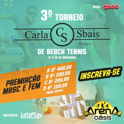 3º Torneio CARLA SBAIS de Beach Tennis - Feminina B