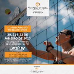 2 CANASTRA OPEN DE BEACH TENNIS - Misto Avançado