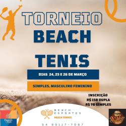 1° TORNEI BEACH TENNIS BEACH CLUB - Simples Feminino Categoria C e livre