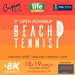 3º OPEN BEACH TENNIS POWERUP 17,18 e 19 MARÇO - MISTA A